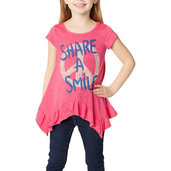 Justice Girls “Share a smile” Blouse with Frill Bottom | Size 12 - Picture 1 of 4
